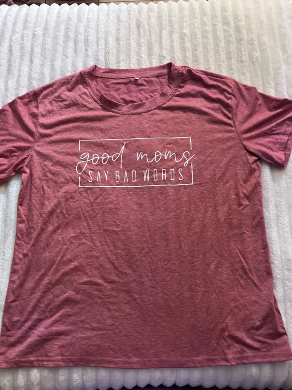 New Good Moms Say Bad Words Graphic Tee - Mauve Pink Size XL
